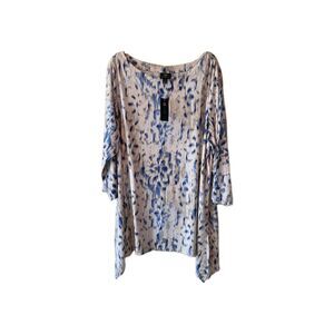 NWT JM Collection Jacguard Pebble Color Block Tunic Top Created For Macy's 3X